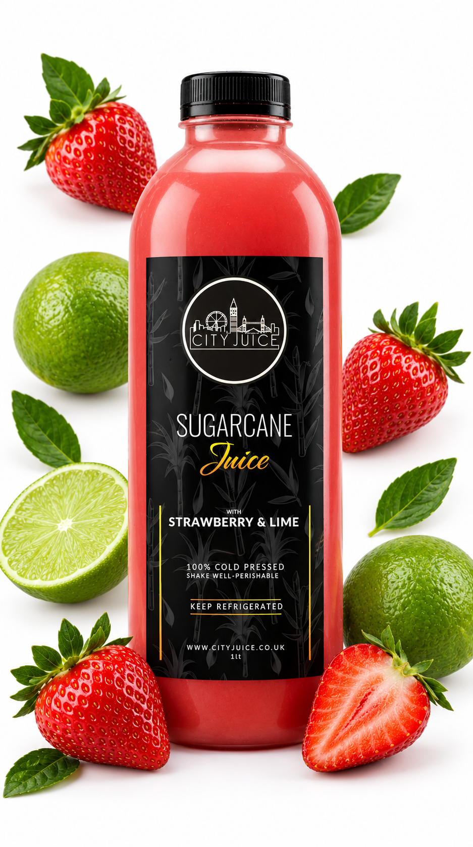 1 litre Sugarcane mixed with Strawberry and Lime