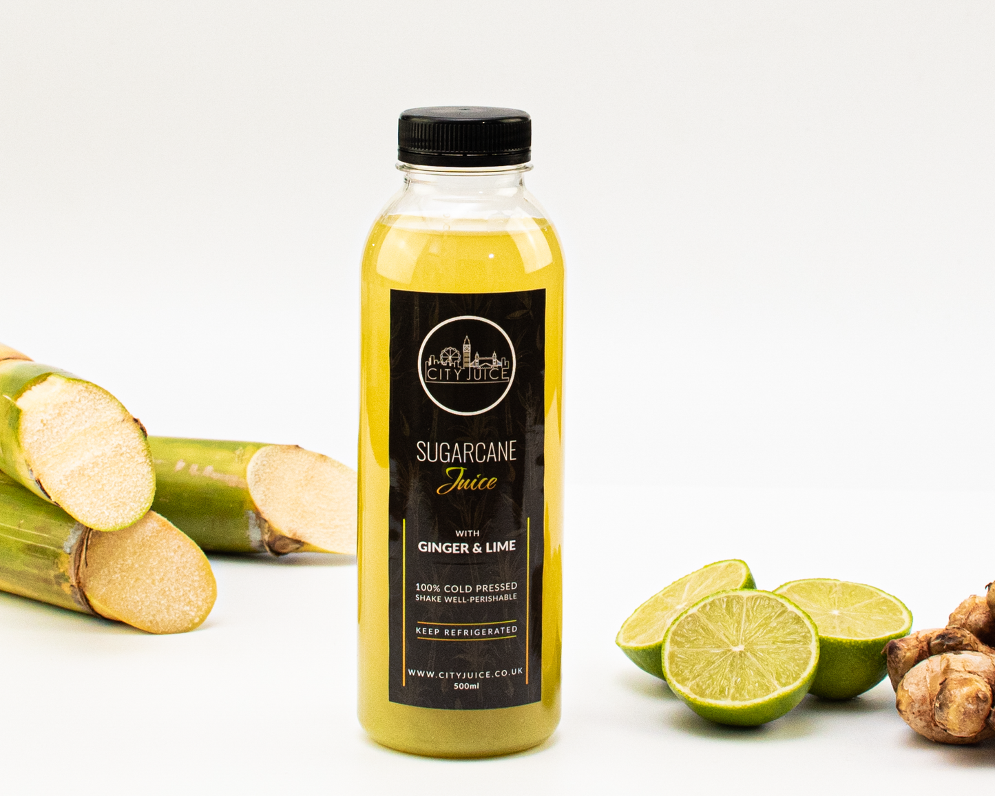 Pure Sugarcane Juice Mixed with Ginger & Lime | City Juice