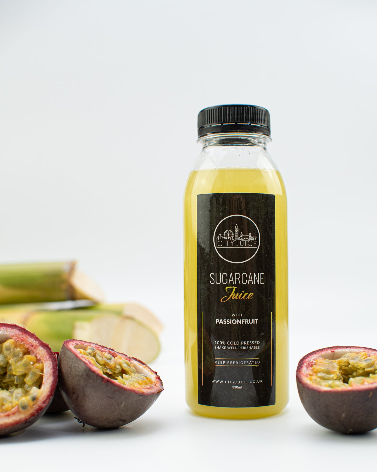 Refreshing Sugarcane Juice Mixed with Passionfruit | City Juice