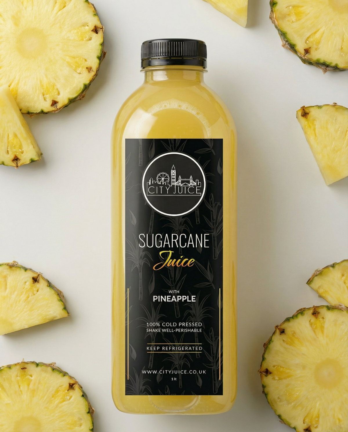 I Litre Sugarcane Juice mixed with Pineapple